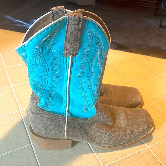 Ariat Shoes Ariat Turquoise And Tan Boots Girls Size 5 Poshmark